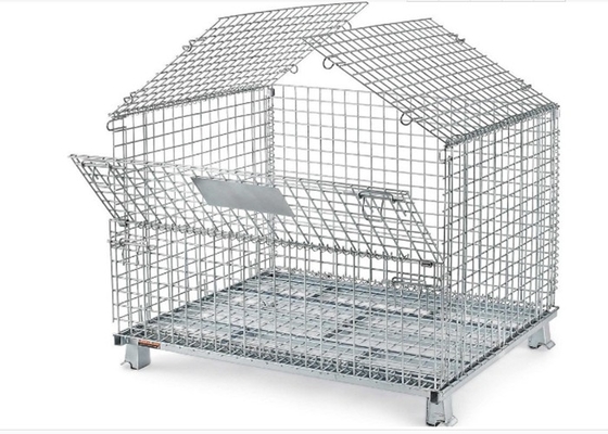 Cavo saldato pieghevole Mesh Turnover Box For Warehouse/officina del foro quadrato