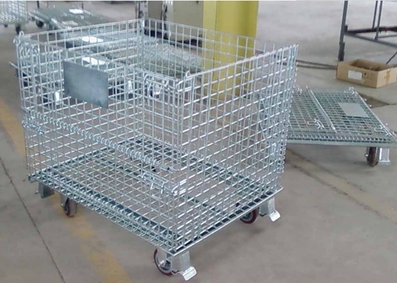 Cavo saldato pieghevole Mesh Turnover Box For Warehouse/officina del foro quadrato