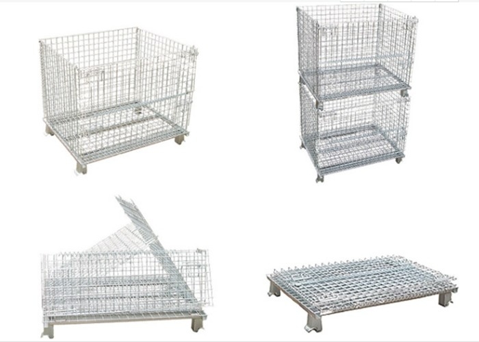 800kg Mesh Container pieghevole, filo di ferro galvanizzato Mesh For Warehouse/officina